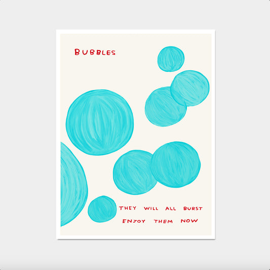 David Shrigley Bubbles, Enjoy Them Now. David Shrigley Print. Funny Wall Poster. Shrigley Poster. Trending Poster. Funky Room Wall Art