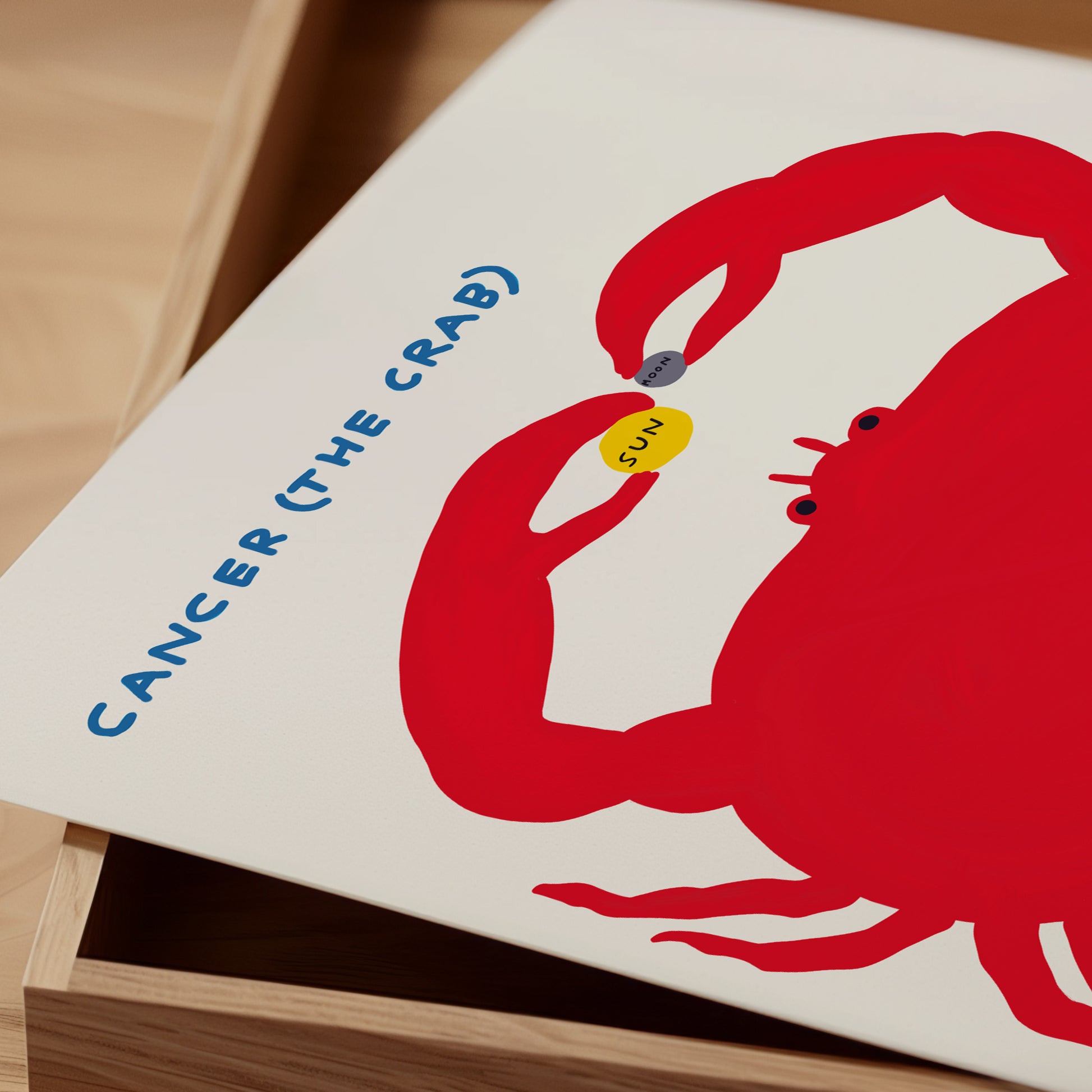 Cancer The Crab Zodiac. David Shrigley Print. David Shrigley Signs of the Zodiac. Shrigley Crab. Living Room Wall Art. Quote Wall Art Poster