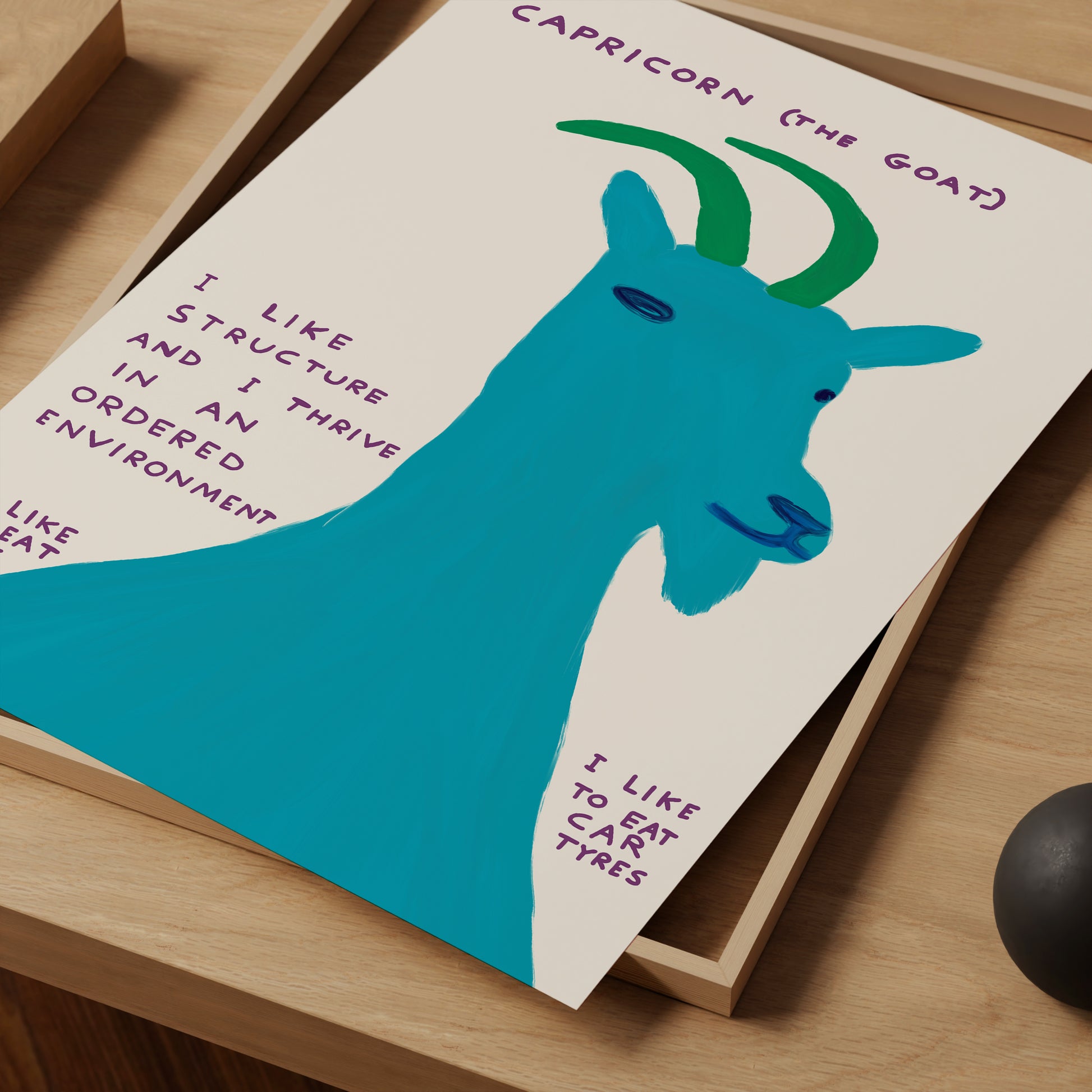 David Shrigley Art. Capricorn the Goat Print. Signs of the Zodiac. Contemporary Art. Zodiac Wall Print. Shrigley Capricorn. Living Room Art