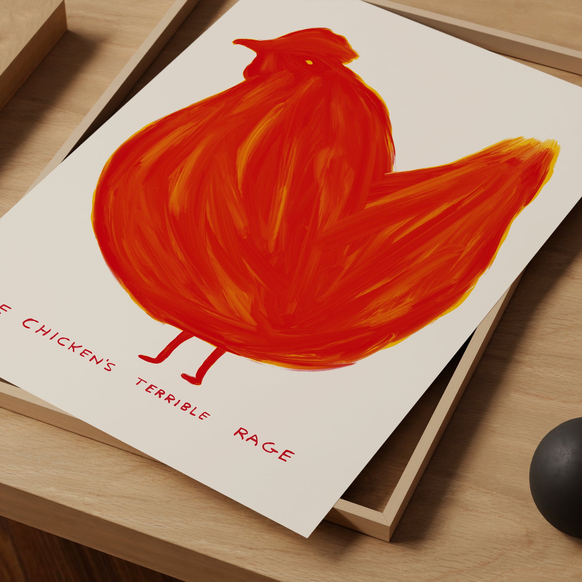 David Shrigley Print. The Chicken's Terrible Rage. David Shrigley Poster. Shrigley Chicken. Funny Chicken Poster. Funky Living Room Wall Art