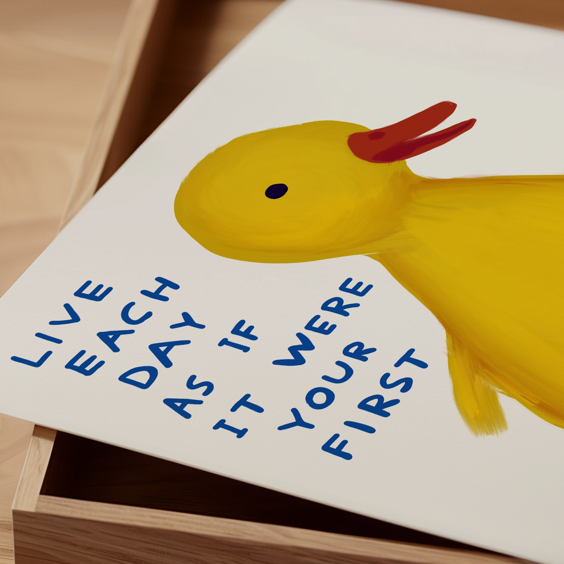 David Shrigley. Live Each Day As If It Were Your First. Kitchen Wall Decor. Contemporary Wall Art. Living Room Wall Art. Shrigley Duckling