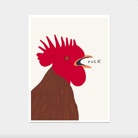 David Shrigley. Fuck Chicken. Contemporary Painting. Shrigley Chicken. Funny Quotes Wall Art. Shrigley Art Print. Living Room Art