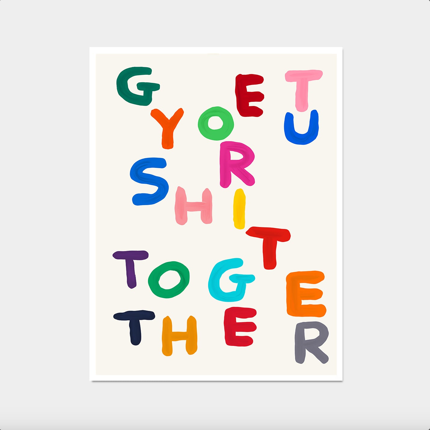 David Shrigley Print. Get Your Shit Together. Funky Quote Wall Art. Contemporary Art. Shrigley Shit Quote Art. David Shrigley Art. Funny Art