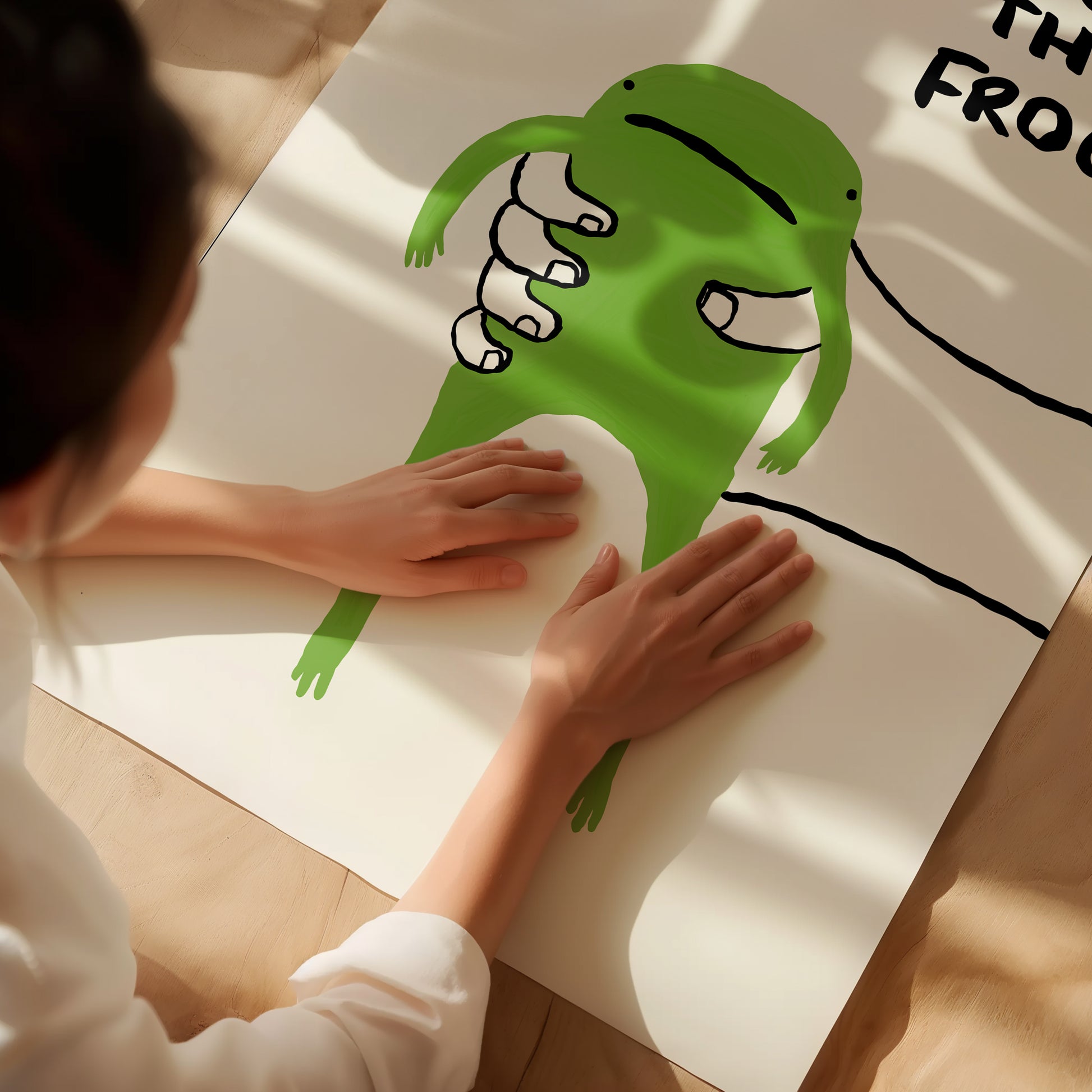 You Must Accept The Frog. Green Frog Poster. Quote Wall Art. Cute Frog Poster. Contemporary Wall Art. Funky Poster Print. Frog Print
