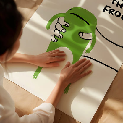You Must Accept The Frog. Green Frog Poster. Quote Wall Art. Cute Frog Poster. Contemporary Wall Art. Funky Poster Print. Frog Print