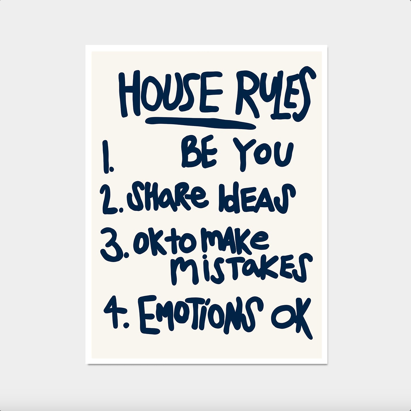 Funky Text Wall Art Quote Wall Art House Rules Inspirational &amp; Motivational Quotes Poster. Modern Wall Art. Living Room Wall Art