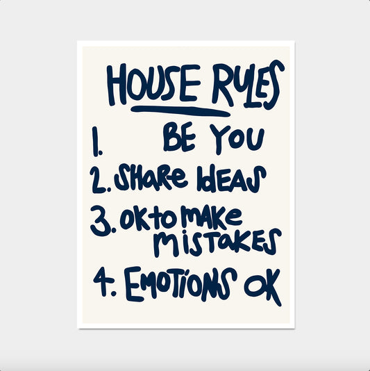 Funky Text Wall Art Quote Wall Art House Rules Inspirational &amp; Motivational Quotes Poster. Modern Wall Art. Living Room Wall Art