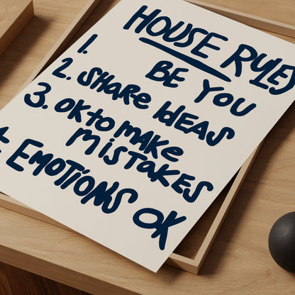 Funky Text Wall Art Quote Wall Art House Rules Inspirational &amp; Motivational Quotes Poster. Modern Wall Art. Living Room Wall Art