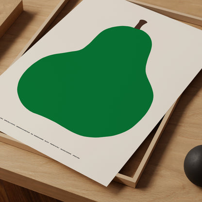 Enzo Mari Pear. La Pera Enzo Mari. Enzo Mari Print. The Green Pear Print. Modern Wall Art. Kitchen Decor. Italian Fruit Kitchen Print