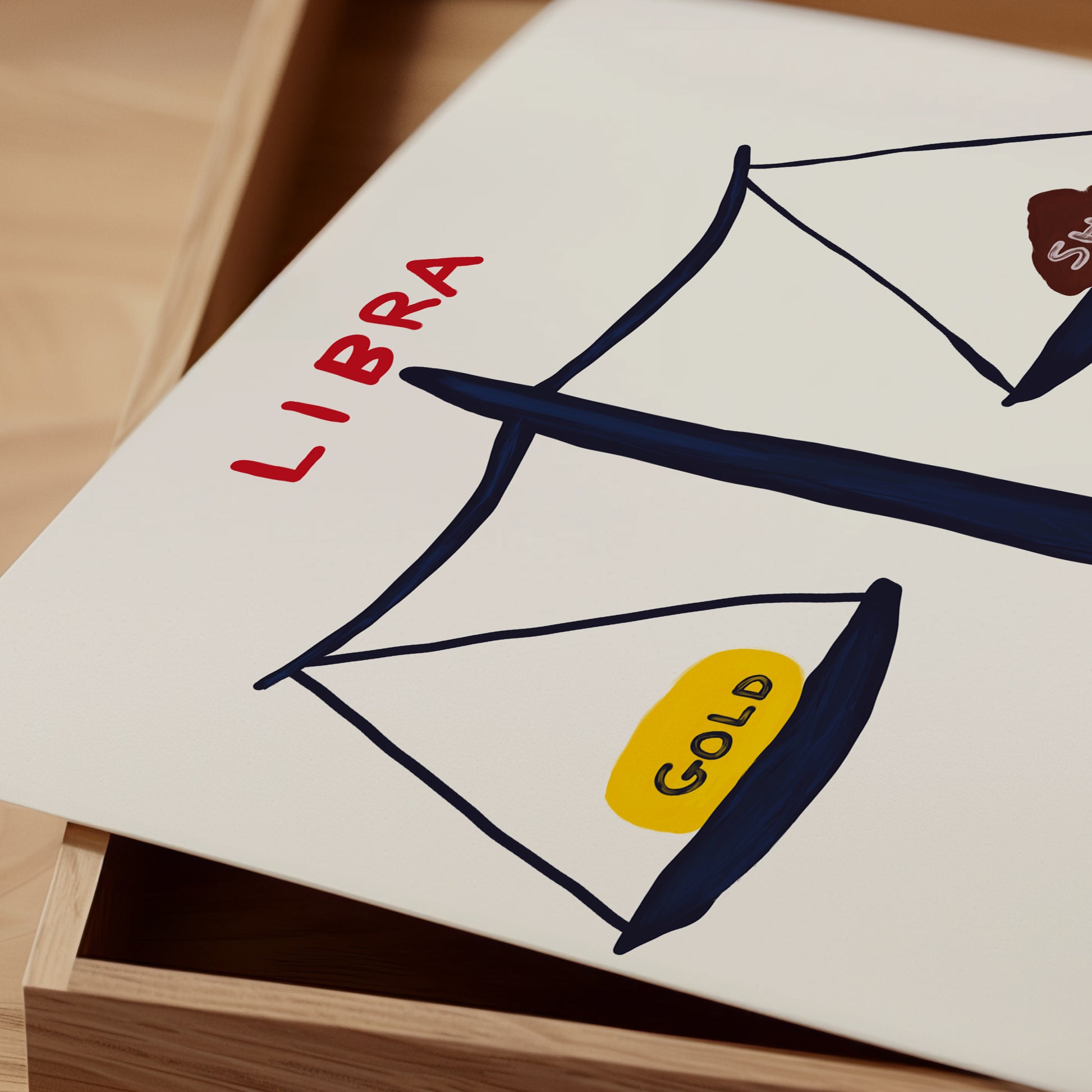 David Shrigley Print. Libra Signs of the Zodiac. Contemporary Wall Art. Zodiac Print. Shrigley Libra Balance. Room Wall Art. Quote Wall Art