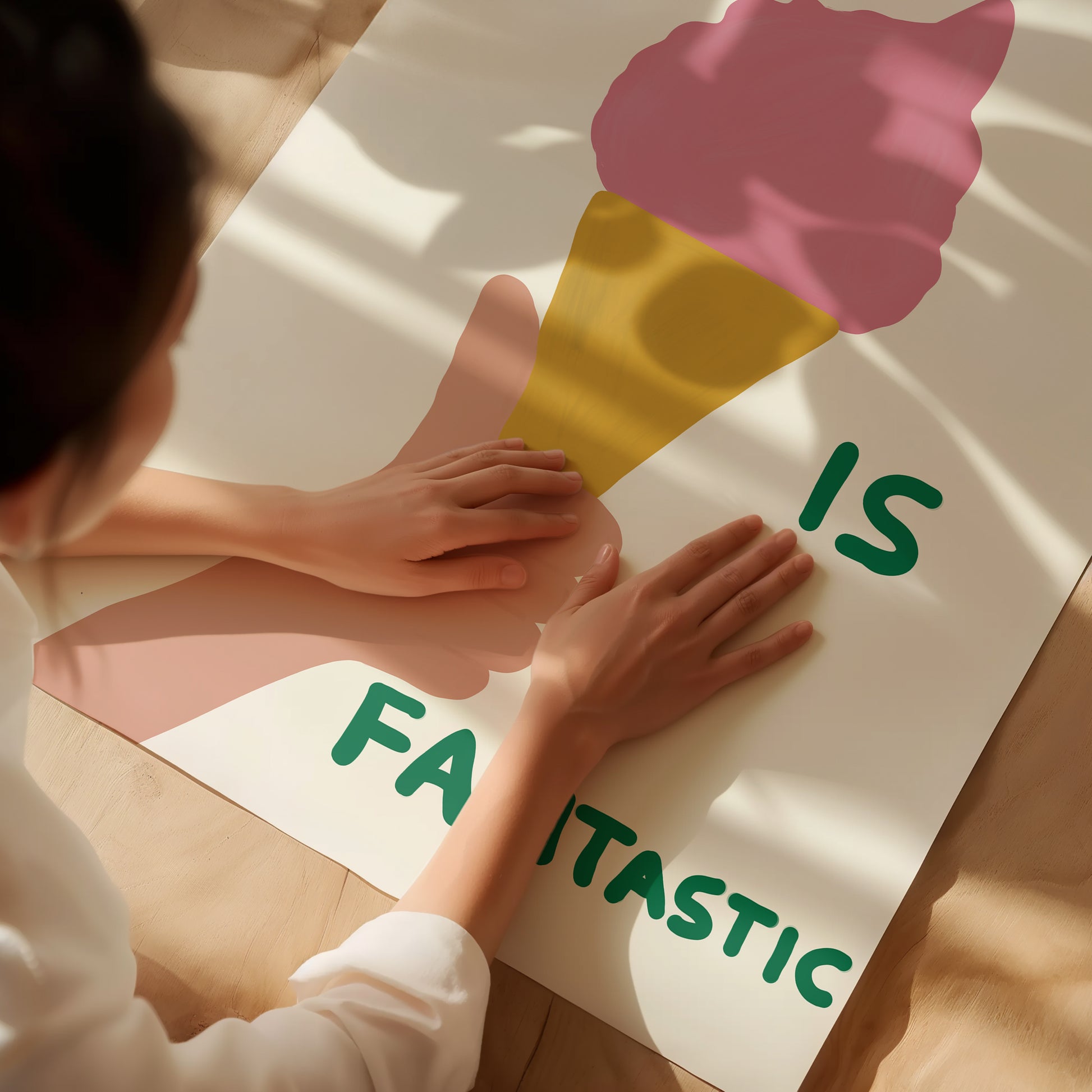 David Shrigley. Life Is Fantastic. Quote Wall Art. Contemporary Art. Kitchen Funky Wall Art. Shrigley Ice Cream Print. Colorful Wall Art