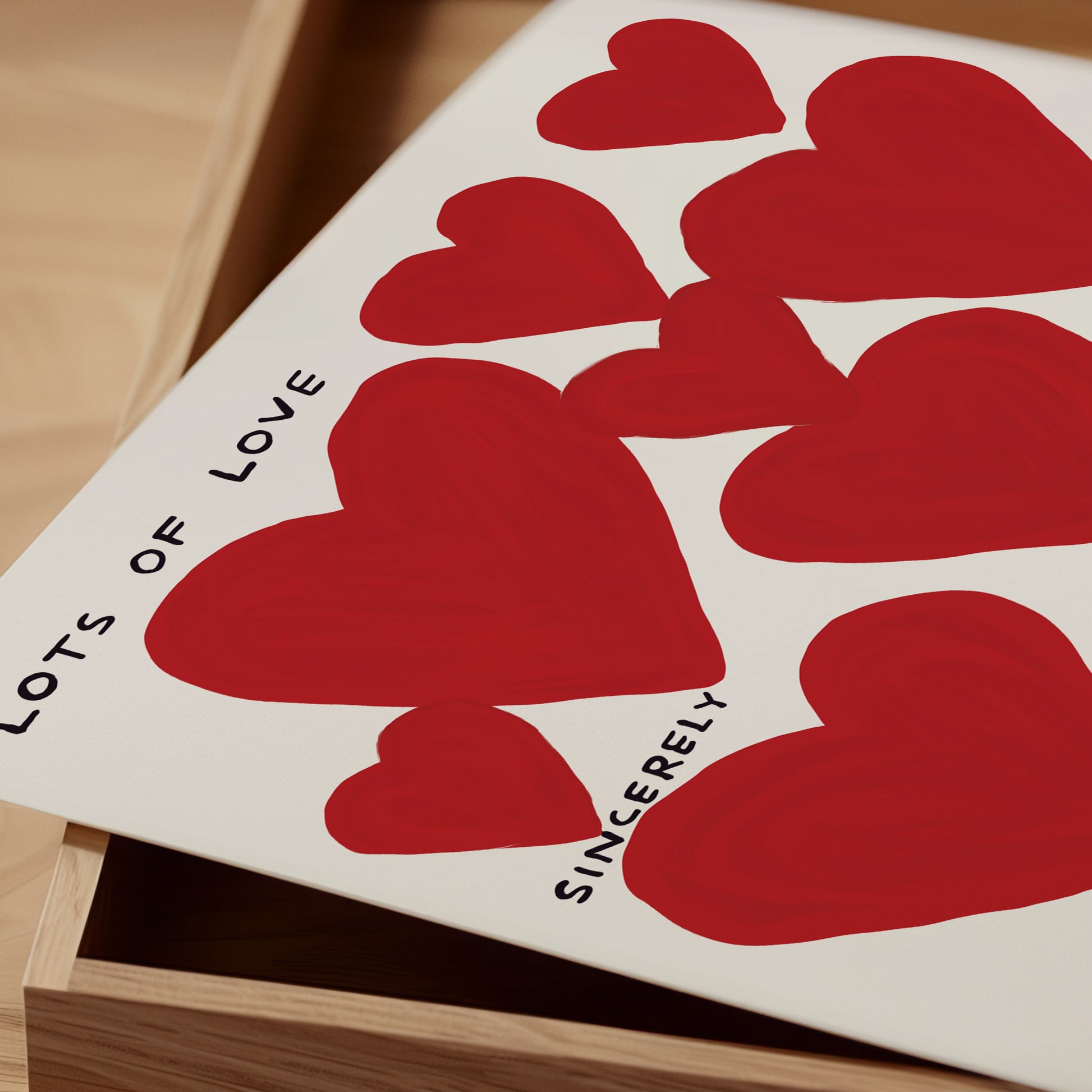 David Shrigley Print. Lots of Love. Funky Quote Wall Art. Contemporary Art. David Shirley Hearts. David Shrigley Art Print. Love Hearts