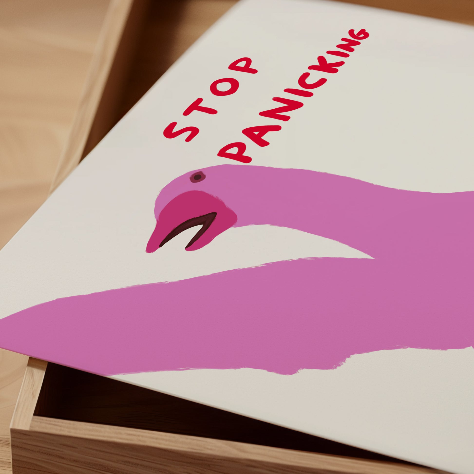 David Shrigley. Stop Panicking. Shrigley Goose. Contemporary Art. Home Wall Decor. Funny Living Room Quote Poster. Kitchen Wall Decor