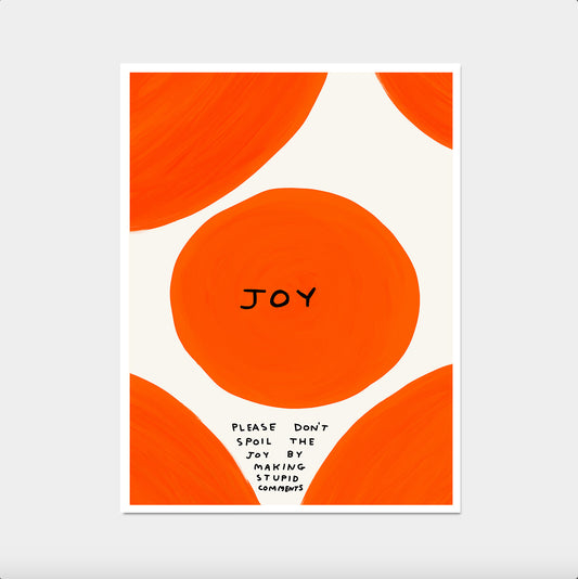 David Shrigley Joy. Please Don't Spoil The Joy. Contemporary Art. Living Room Wall Art. Joyful Art. Quote Wall Art. Motivation Wall Art