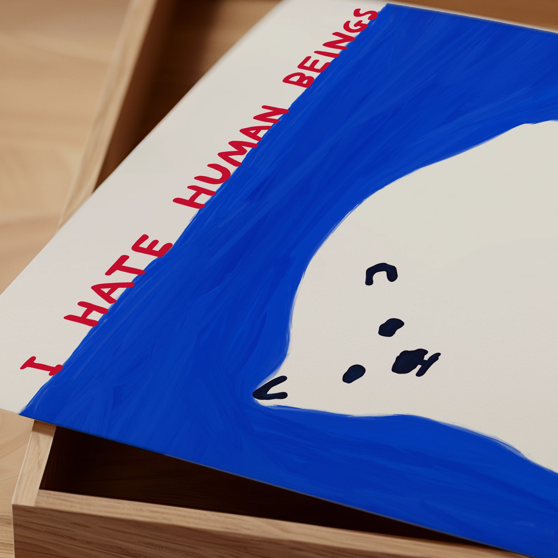 David Shrigley Print. I Hate Human Beings. Shrigley Polar Bear. Art Print. Contemporary Print. Funny Quotes Poster. Trending Wall Art