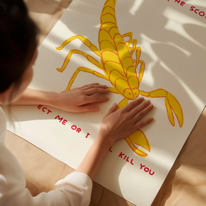 David Shrigley Print. Scorpio Poster. Signs of the Zodiac. Contemporary  Wall Art. Zodiac Sign Wall Decor. Shrigley Scorpio. Living Room Art