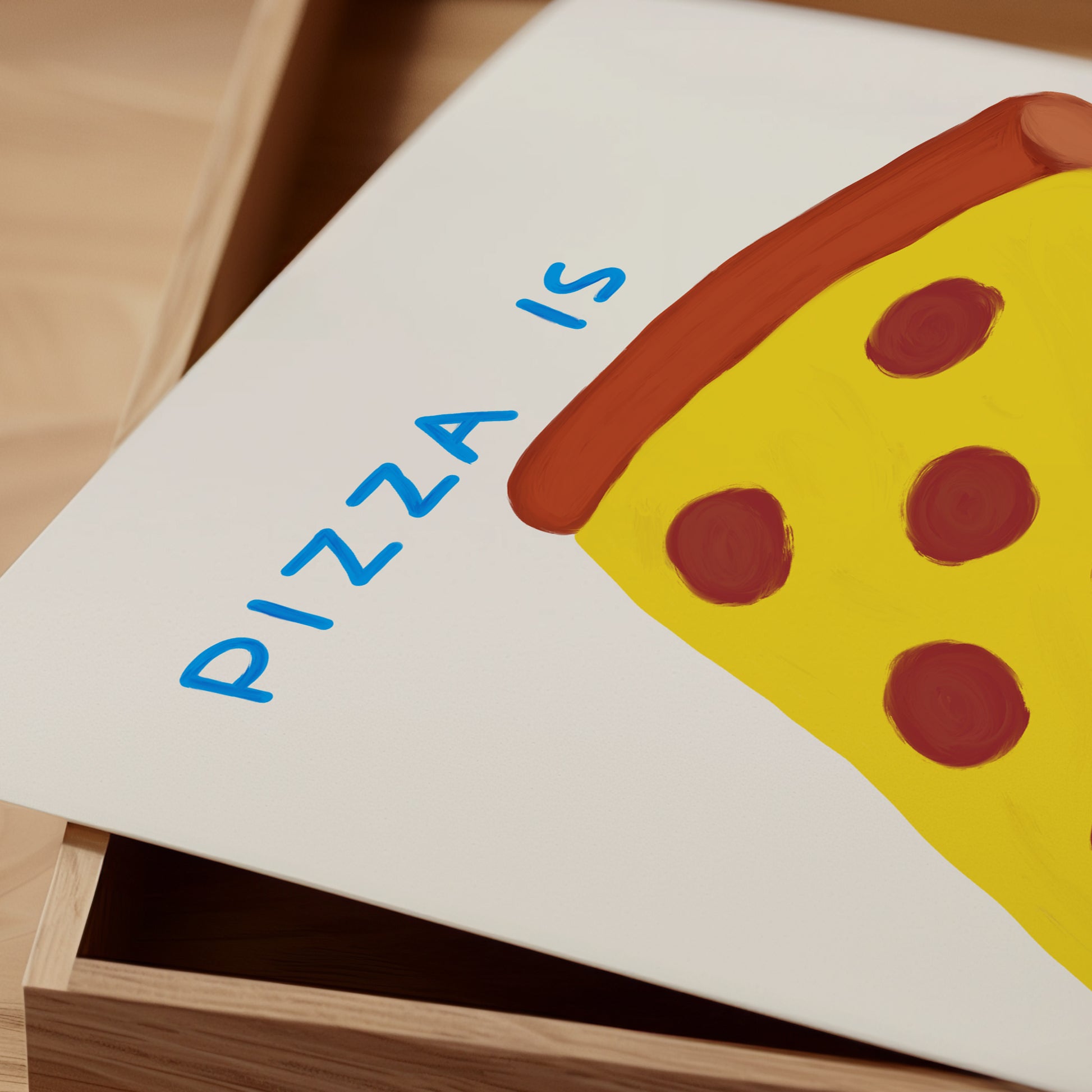 David Shrigley Pizza. Pizza Is The Problem And The Solution. Shrigley Pizza Poster. Quote Wall Art. Kitchen Wall Decor. Funky Poster Print