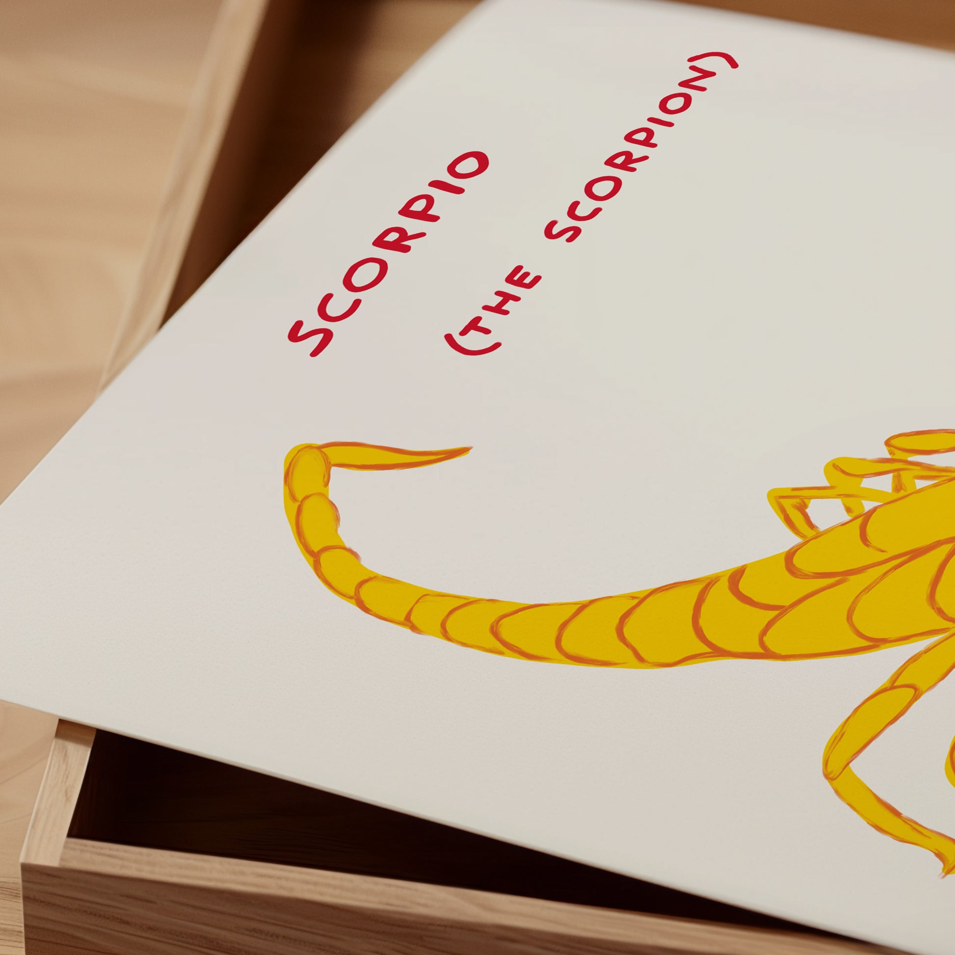 David Shrigley Print. Scorpio Poster. Signs of the Zodiac. Contemporary  Wall Art. Zodiac Sign Wall Decor. Shrigley Scorpio. Living Room Art