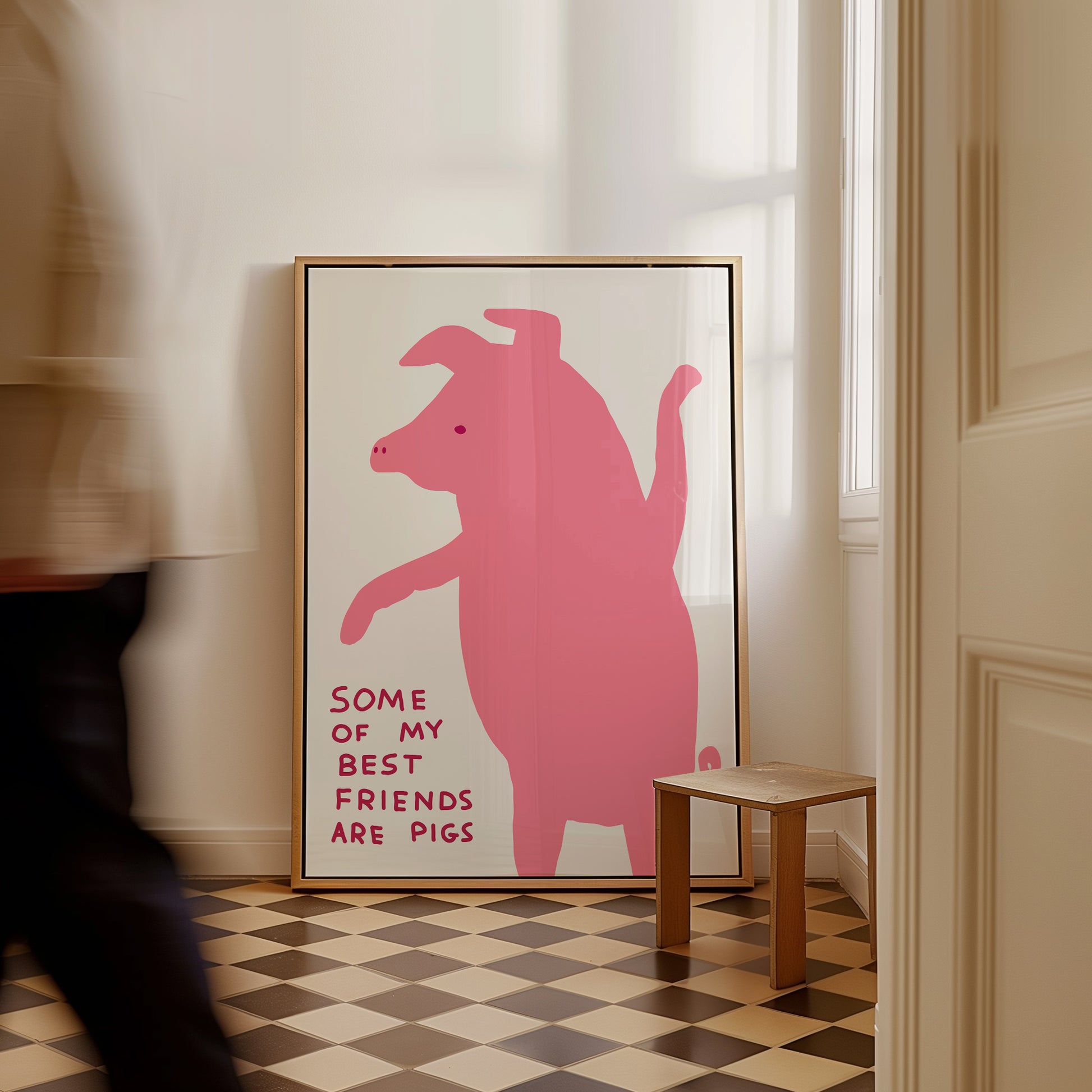 David Shrigley. Some of My Best Friends Are Pigs. Kitchen Funny Wall Art. Shrigley Pig. Funky Living Room Quote Wall Art. Trendy Wall Art