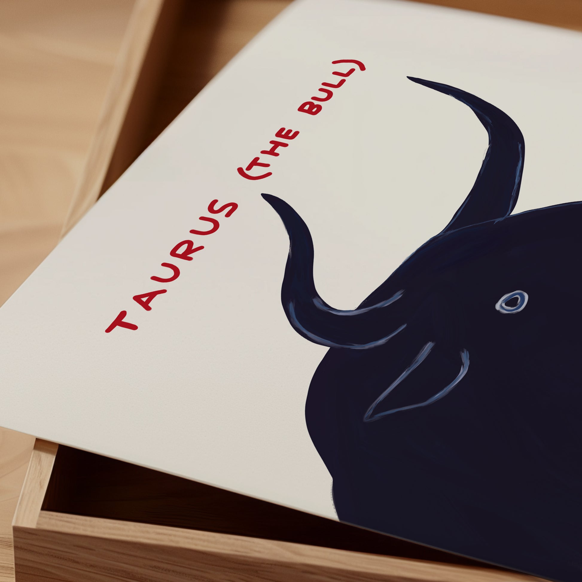 Taurus The Bull Zodiac Poster. David Shrigley Taurus Print. Signs of the Zodiac. Funny Quote Wall Art. Zodiac Poster Print. Room Wall Art