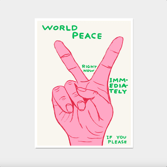World Peace Right Now Immediately Poster. David Shrigley Print. Quote Wall Art. Contemporary Art. Funky Wall Art. Art Gift. Peace Poster